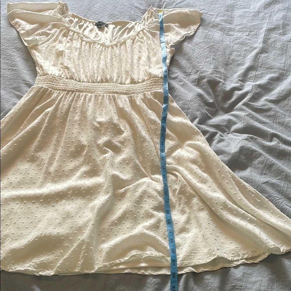 Warehouse One White Ruffled Midi Flutter Sleeve Sundress, size L - Picture 10 of 14